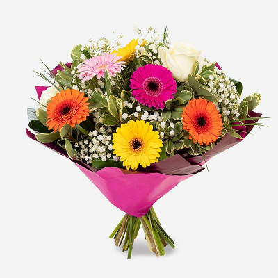 Good Vibes - Send good vibes with this funky colourful collection of flowers to brighten their day. A wonderful gift for many occasions. Beautifully presented and personally delivered by a local florist. 
