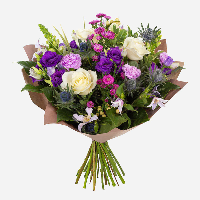 Cool Breeze  - This classical stylish collection of flowers make this hand tied the perfect gift. Professionally arranged and delivered by a local florist. Flowers available for same day delivery when ordered before 2pm.
